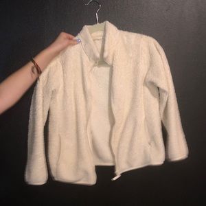 Uniqlo • zip up fuzzy teddy bear sweater